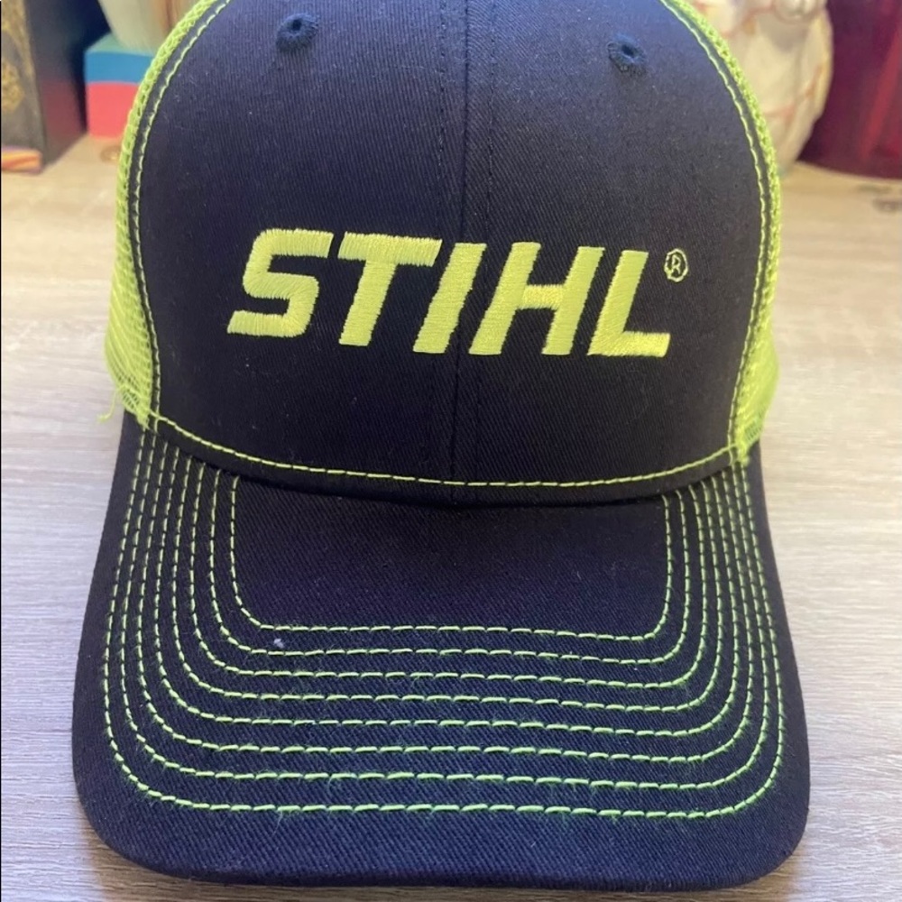 STIHL SnapBack Hat Neon Yellow Mesh Cap